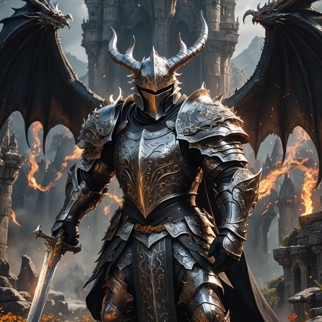 Knight with Dragon Wings: Fantasy Concept Art