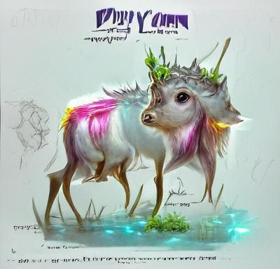 Pygmy Unicorn Deer: Fantasy Concept Art