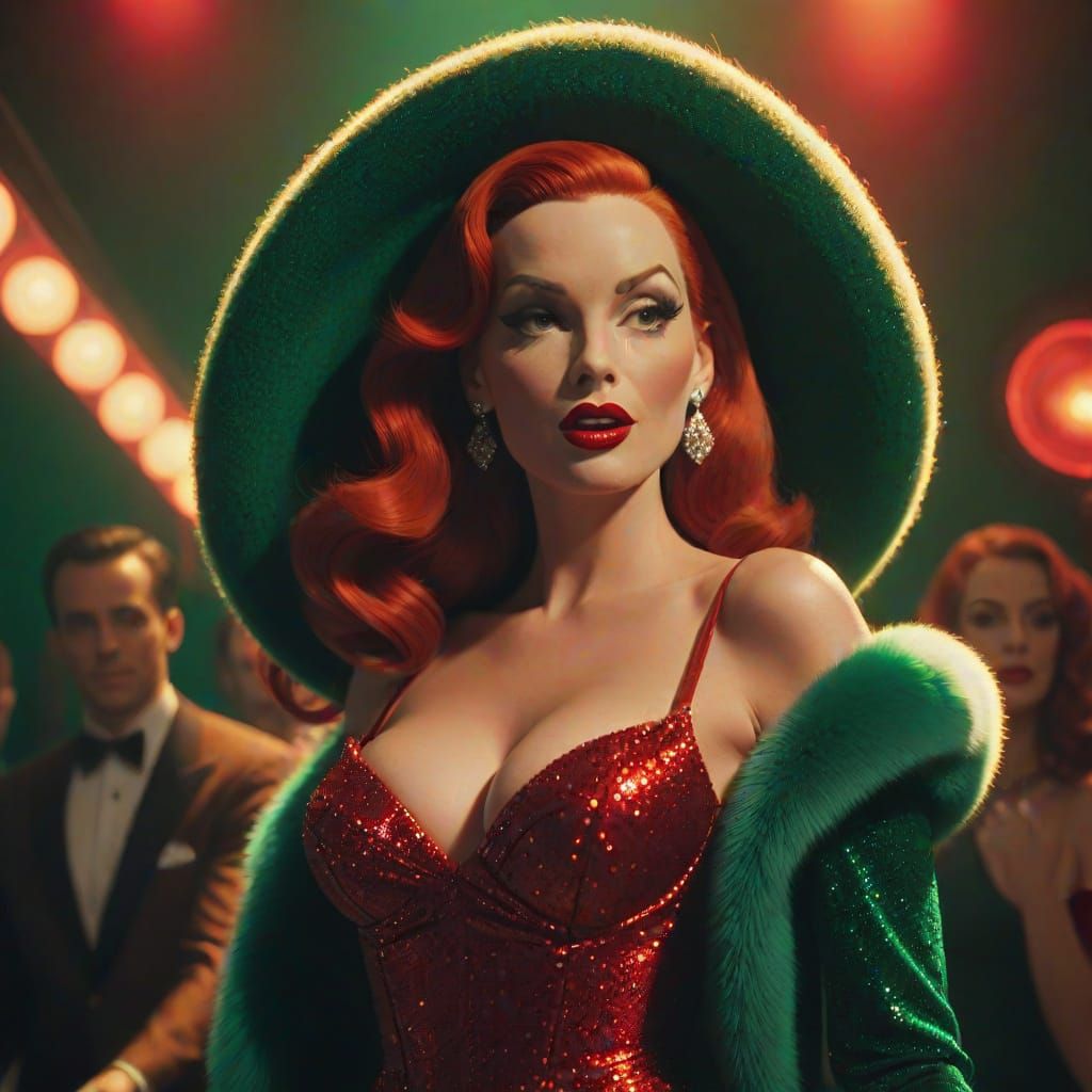 Jessica Rabbit Sings in a Vibrant Nightclub