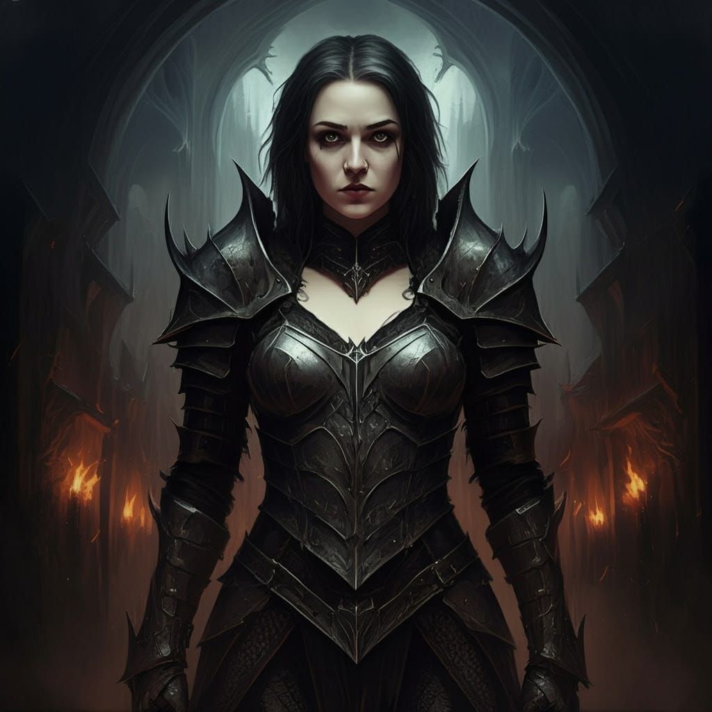 Dark Fantasy Goddess in a Grimdark Aesthetic