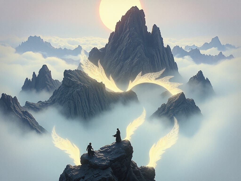 Ethereal Spirits of Zanarkand in Dreamlike Landscape