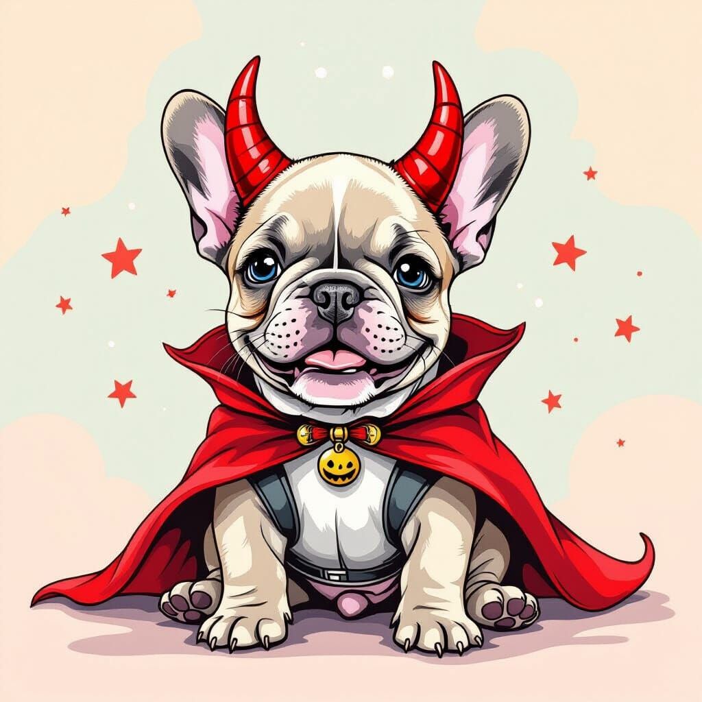 Adorable French Bulldog Puppy in Halloween Costume