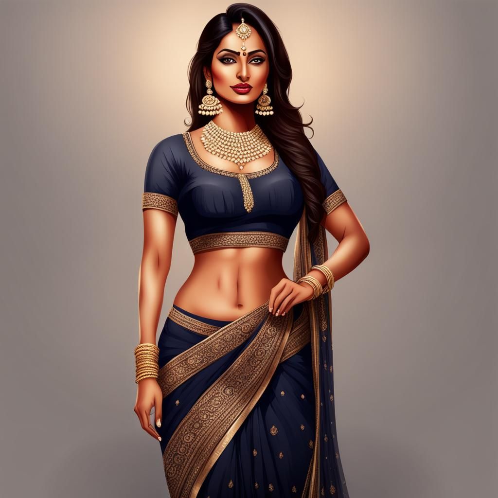 Beautiful Realistic Portrait of a Punjabi Woman