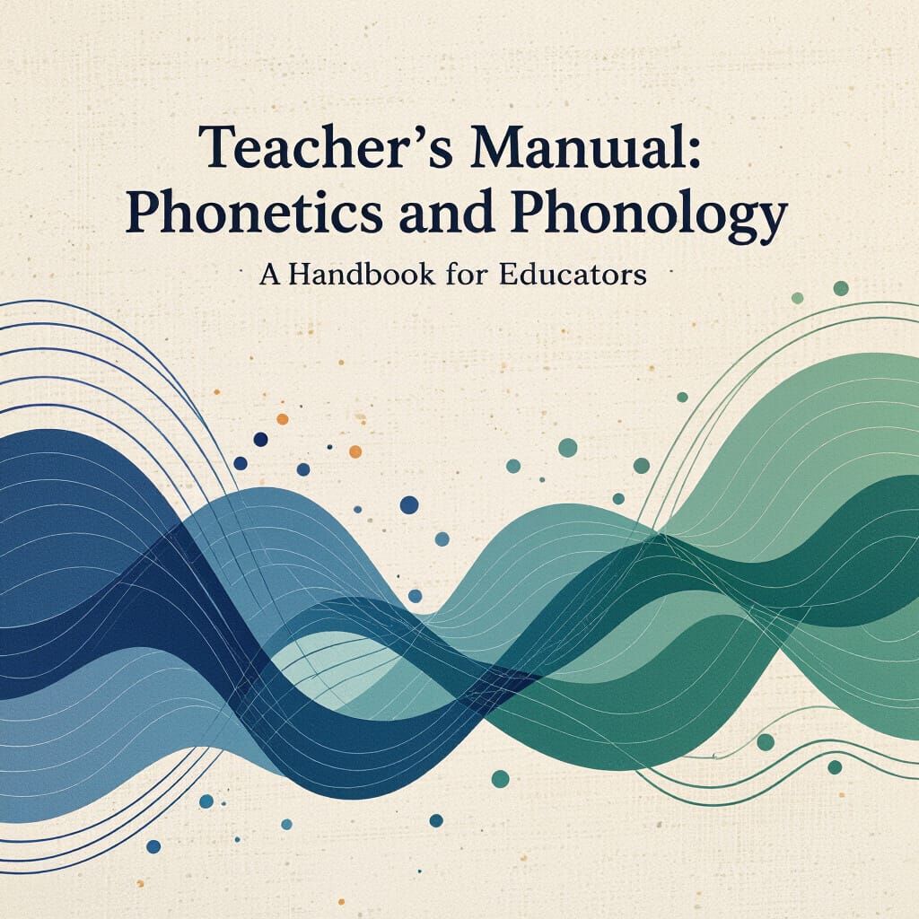 Abstract Phonetics Book Cover with Sound Waves