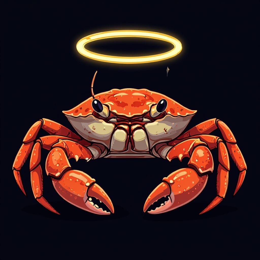 Crab With Halo Emoji for Twitch