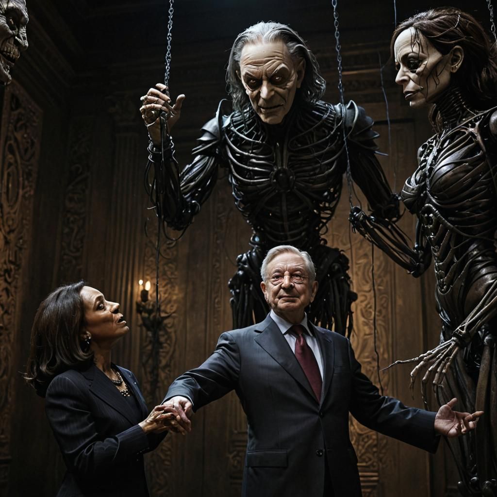 Puppet Master in Mystical Chamber: Dark Fantasy Art