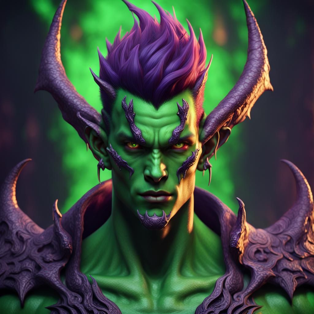 Green Demon Teen: Fantasy Art in Unreal Engine
