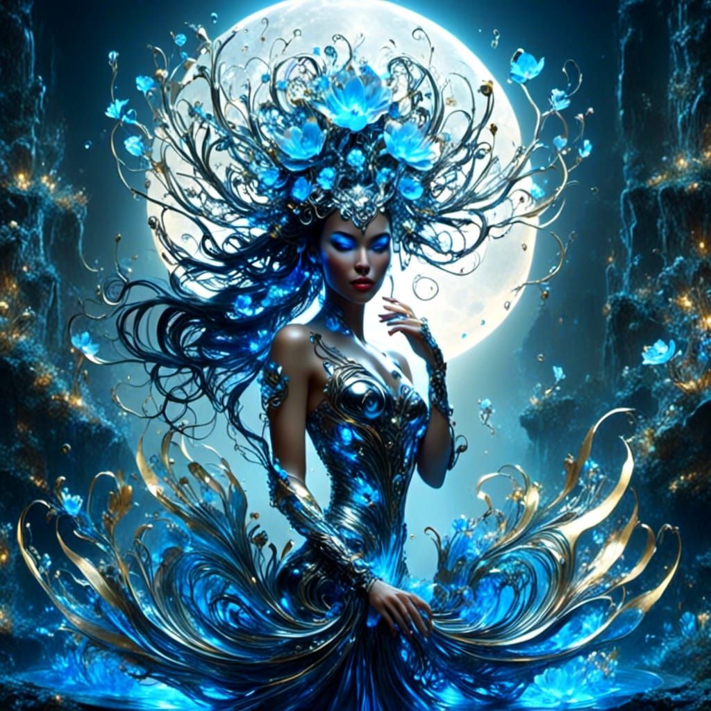 Lotus Princess in Cyberpunk Style