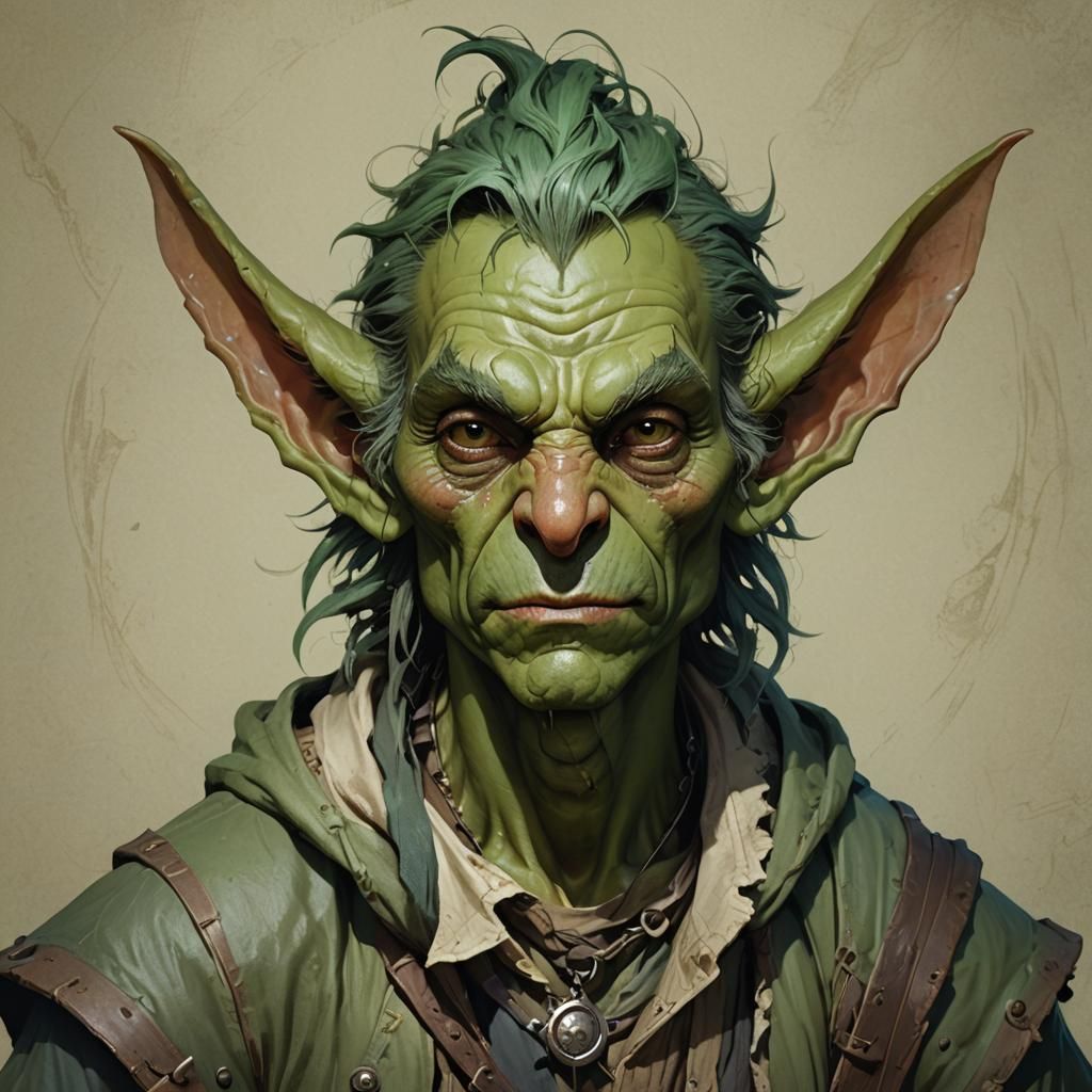 Fantasy Goblin Portrait in Detailed Art Style
