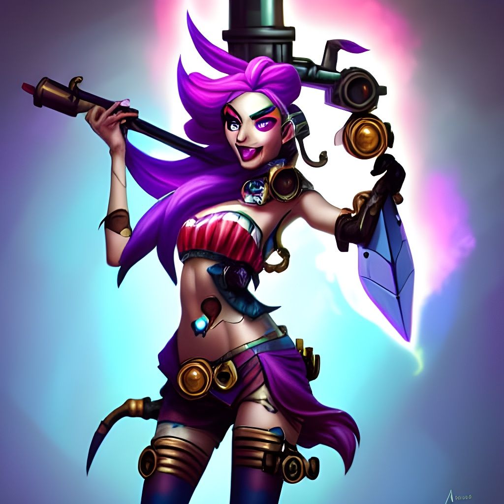 Jinx from Arcane in Steampunk City