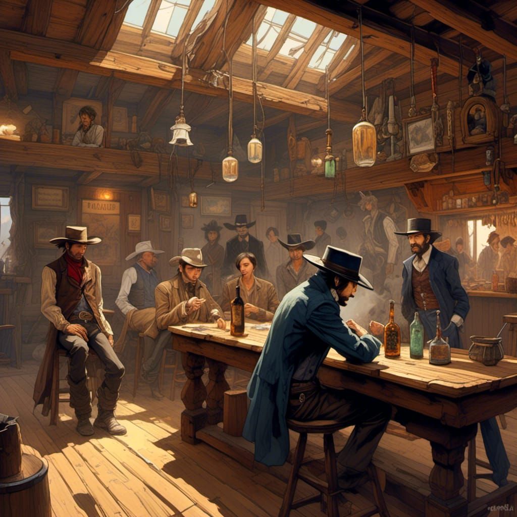 Time Traveler in Old West Saloon