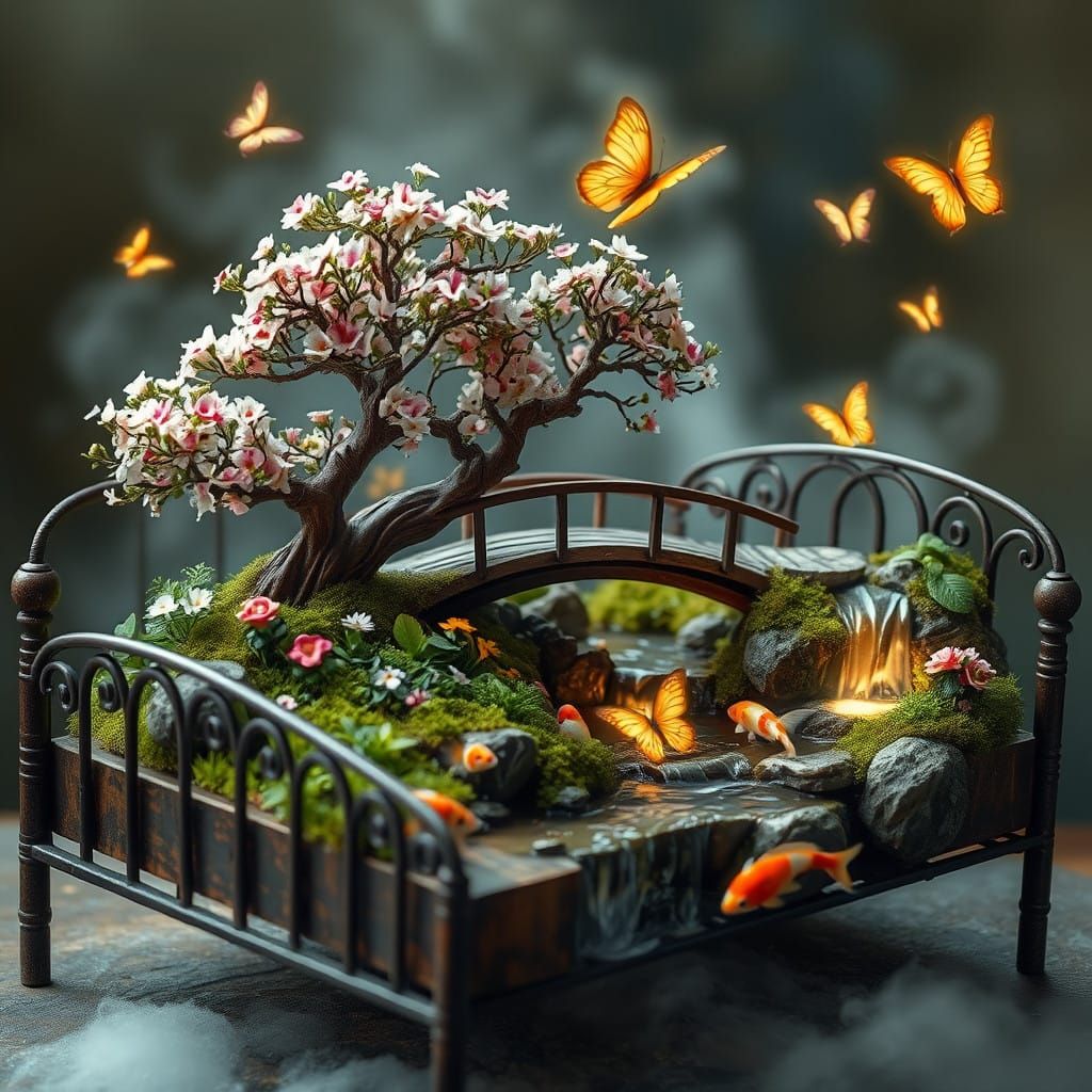 Whimsical Bonsai Garden Wonderland