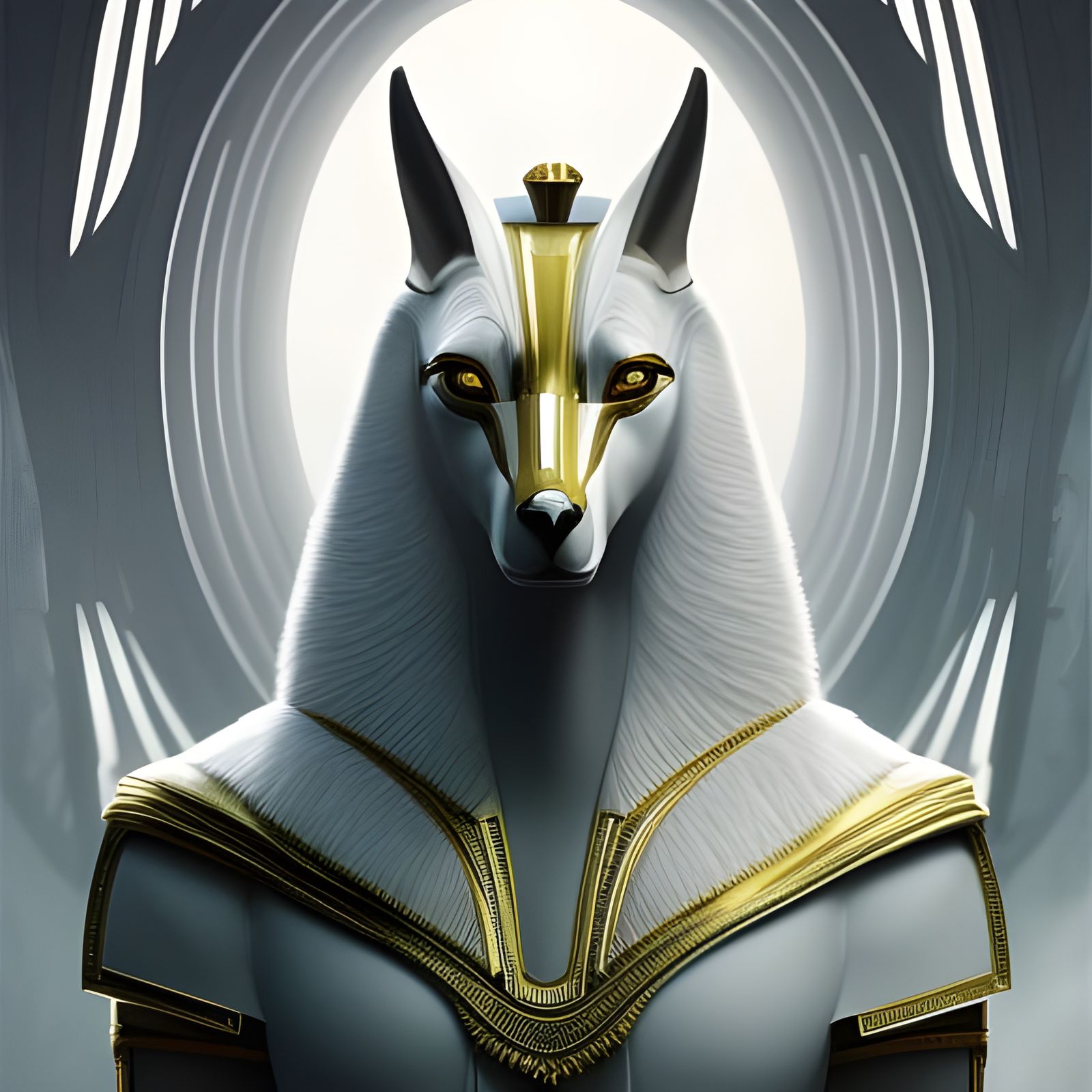 Magical Egyptian God Anubis Portrait in Digital Art