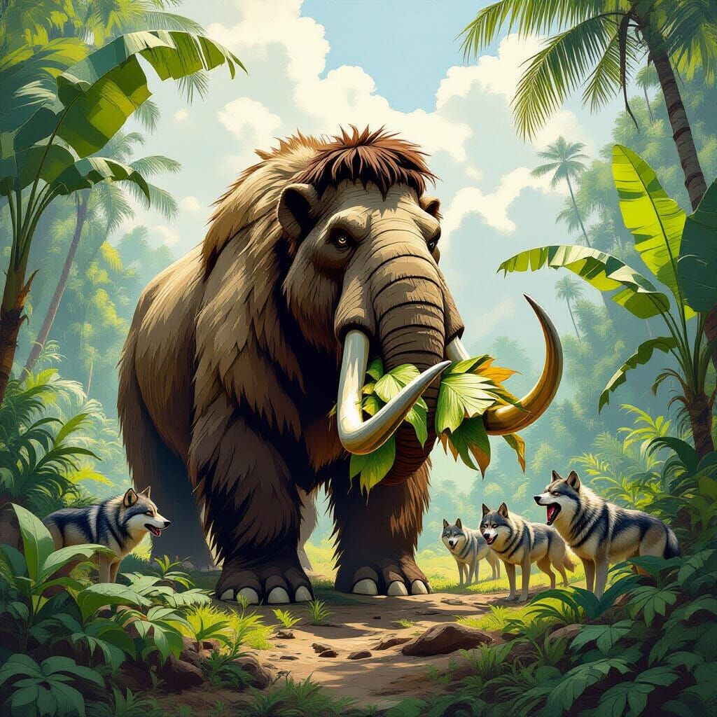 Mammoth Feast in Prehistoric Landscape