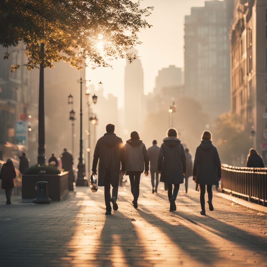 Urban Morning Cityscape Photography in Golden Hour