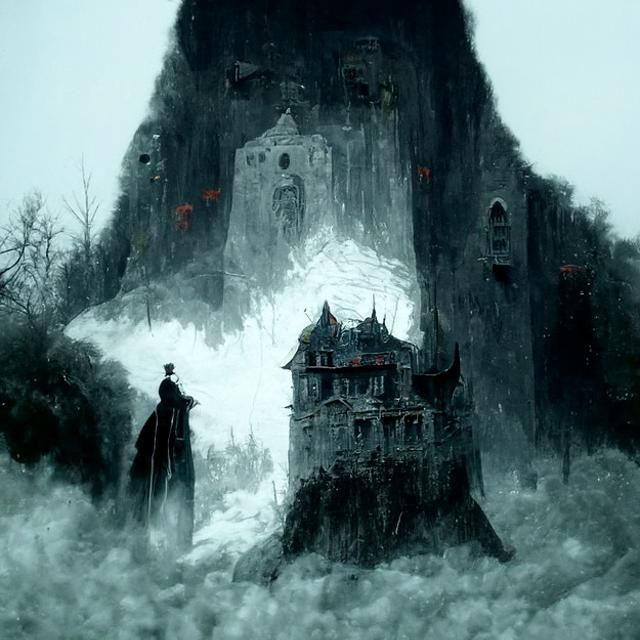 Sinister Dracula's Castle Concept Art in Victorian Horror St...