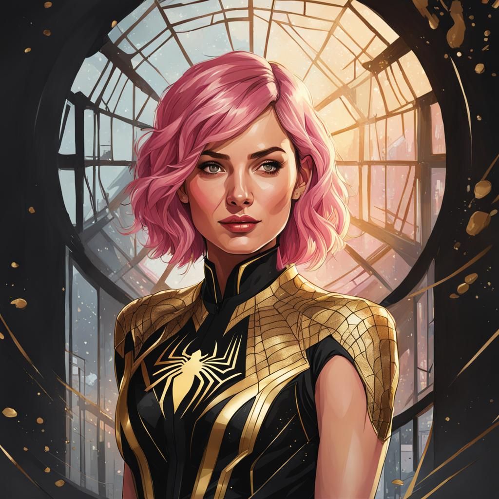 Ana de Armas as Spidergirl: Art Nouveau Illustration