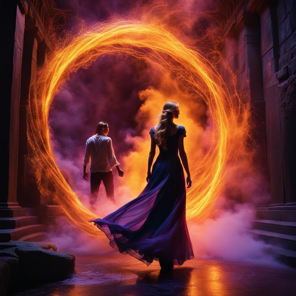 Mystical Portal Scene in Dark Fantasy Style