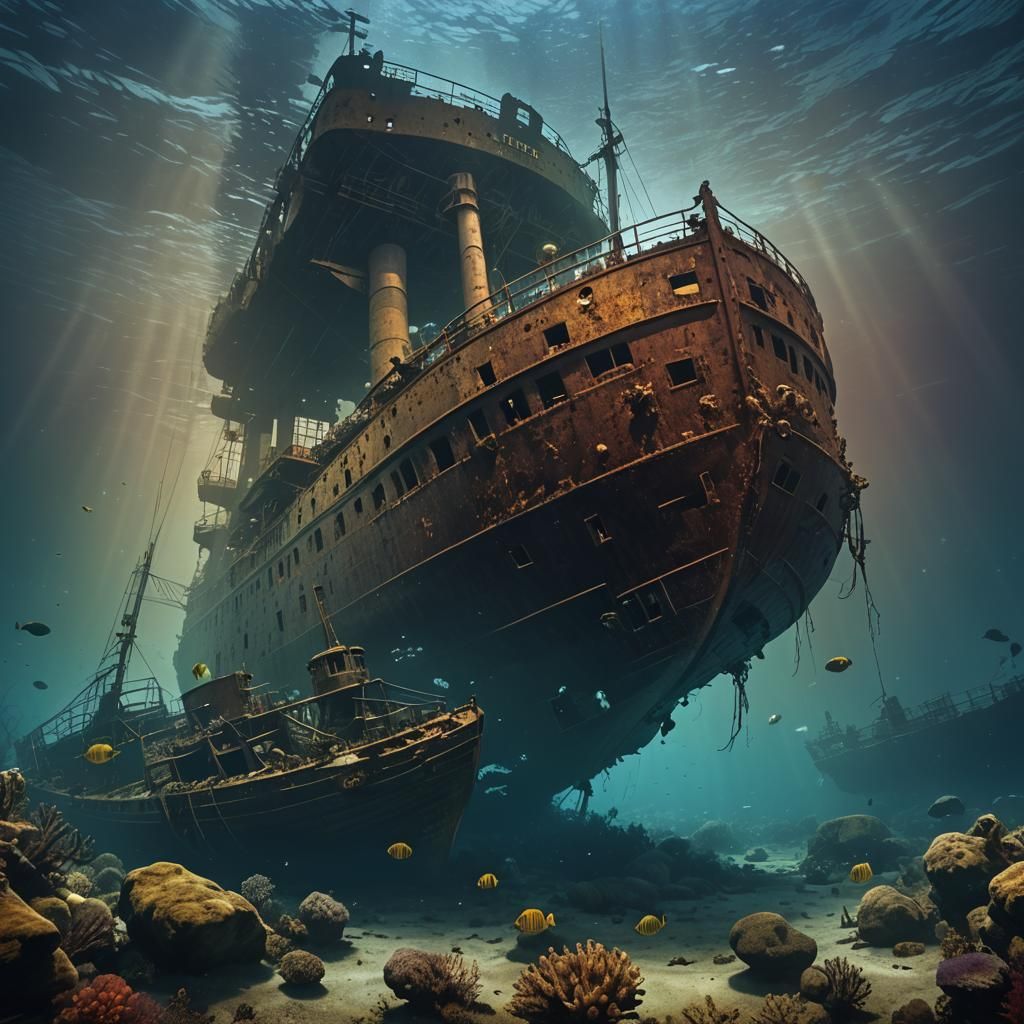 Underwater Shipwreck of SS Edmund Fitzgerald