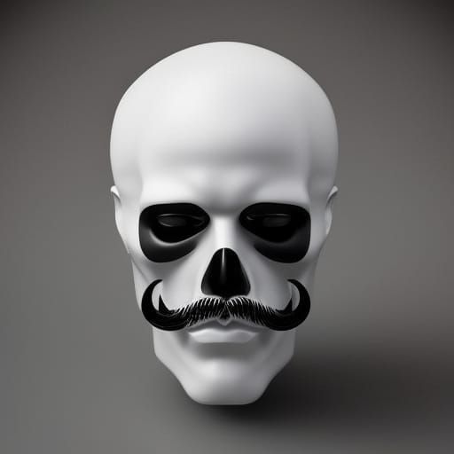 German Policeman Portrait with Mustache, Hyperdetailed Art