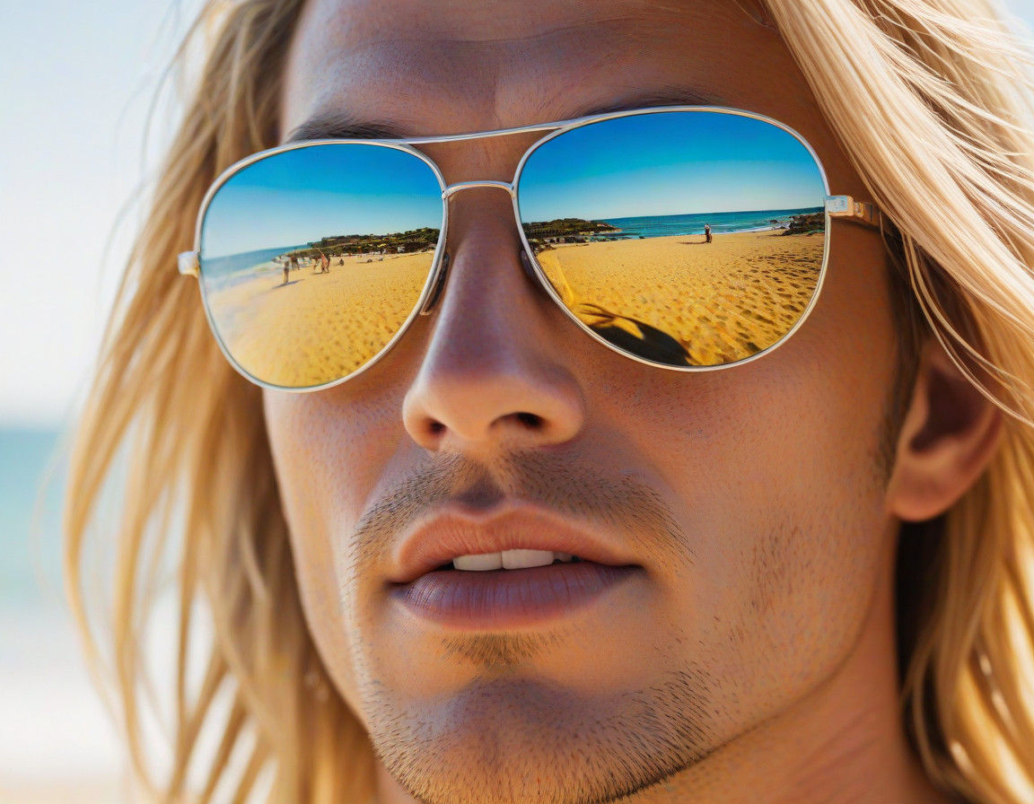 Beach Reflections in Cyberpunk Sunglasses