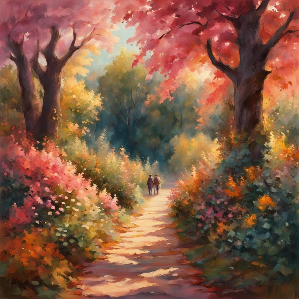 Romantic Autumn Night in Whimsical Garden