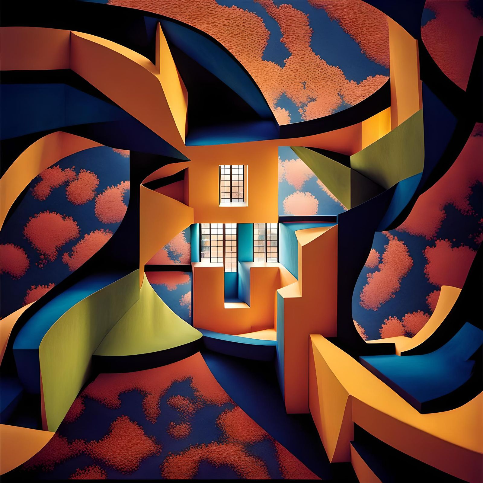 Barragan-Inspired Interior with Glass Walls and Curves