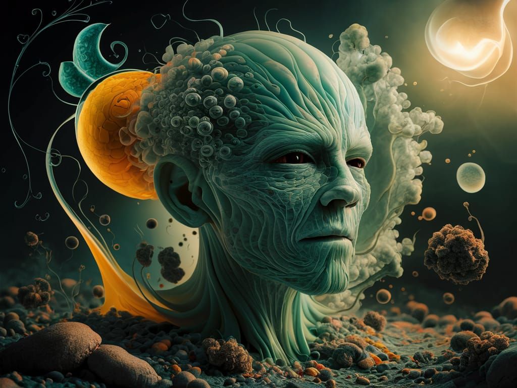 Figuratively Emergent Blown-Glass Hand-Knit Masterpiece