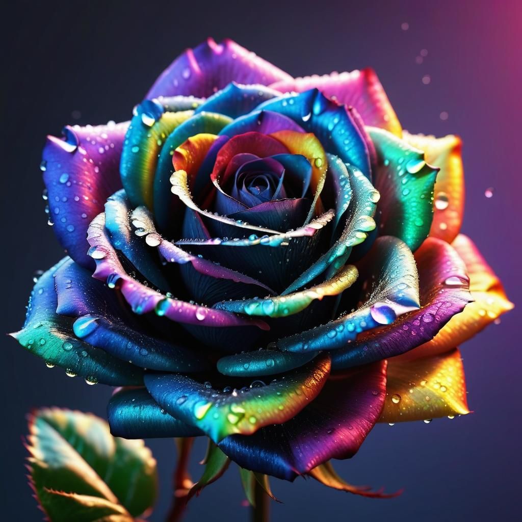 Black Rose with Eyes, 3D Anime Rendering