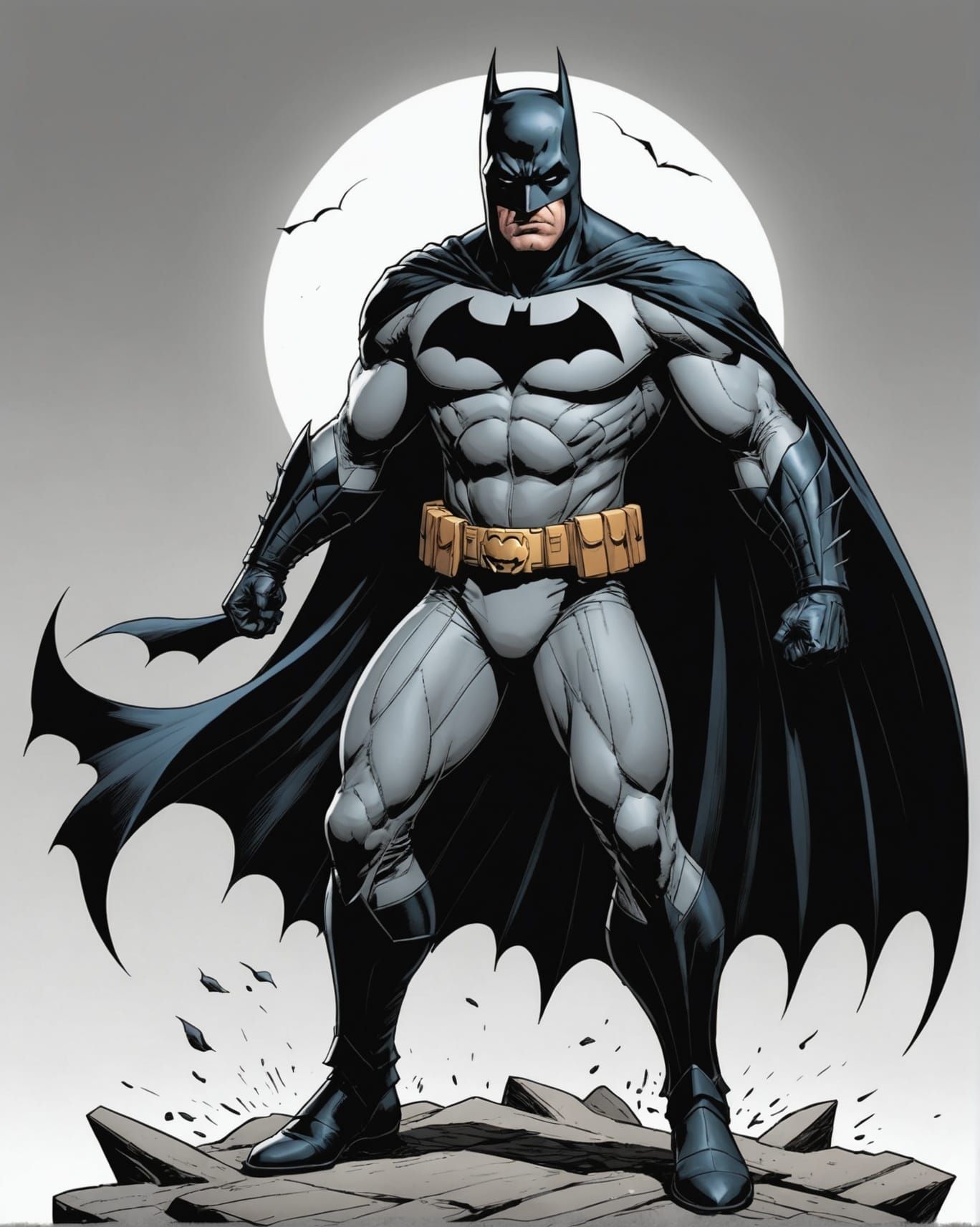 Batman Action Pose Comic Book Art