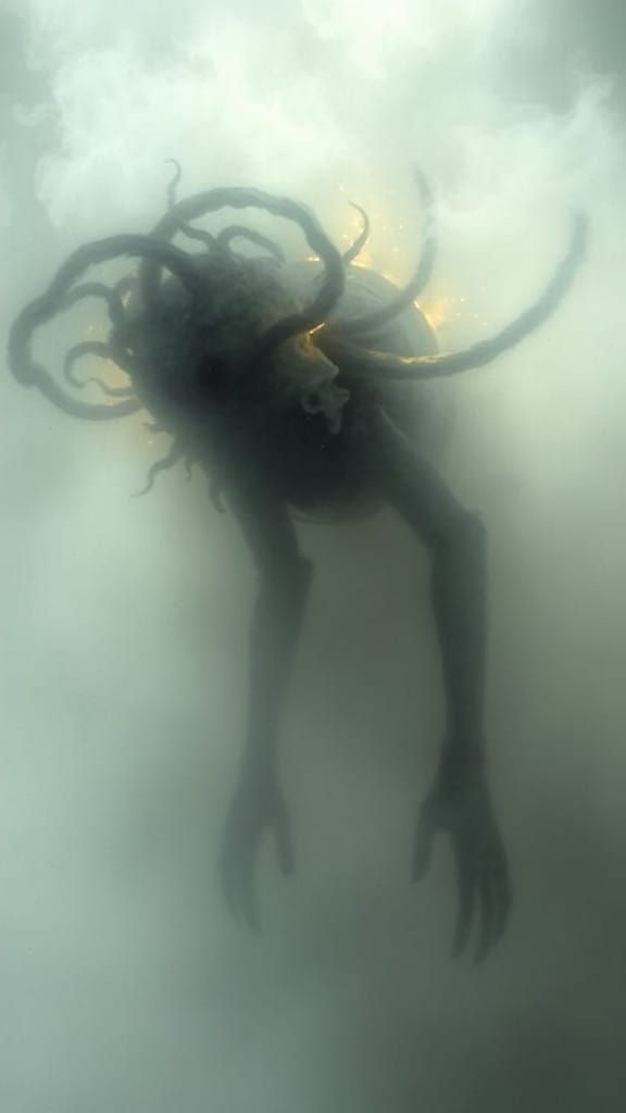 Ethereal Presence Shrouded in Misty, Otherworldly Aura