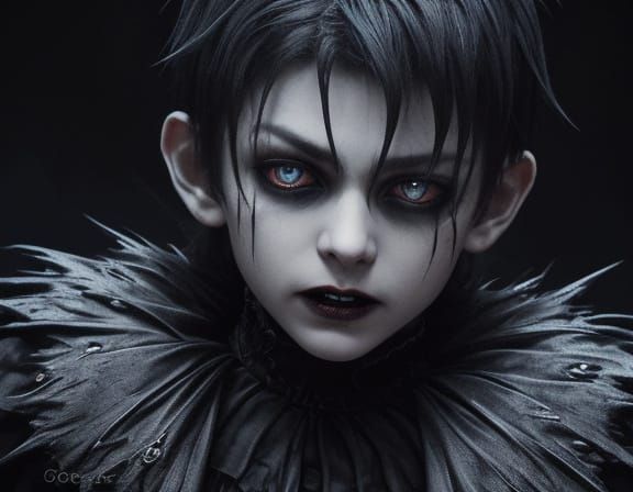 Ominous Vampire Child in Dark Fantasy Style