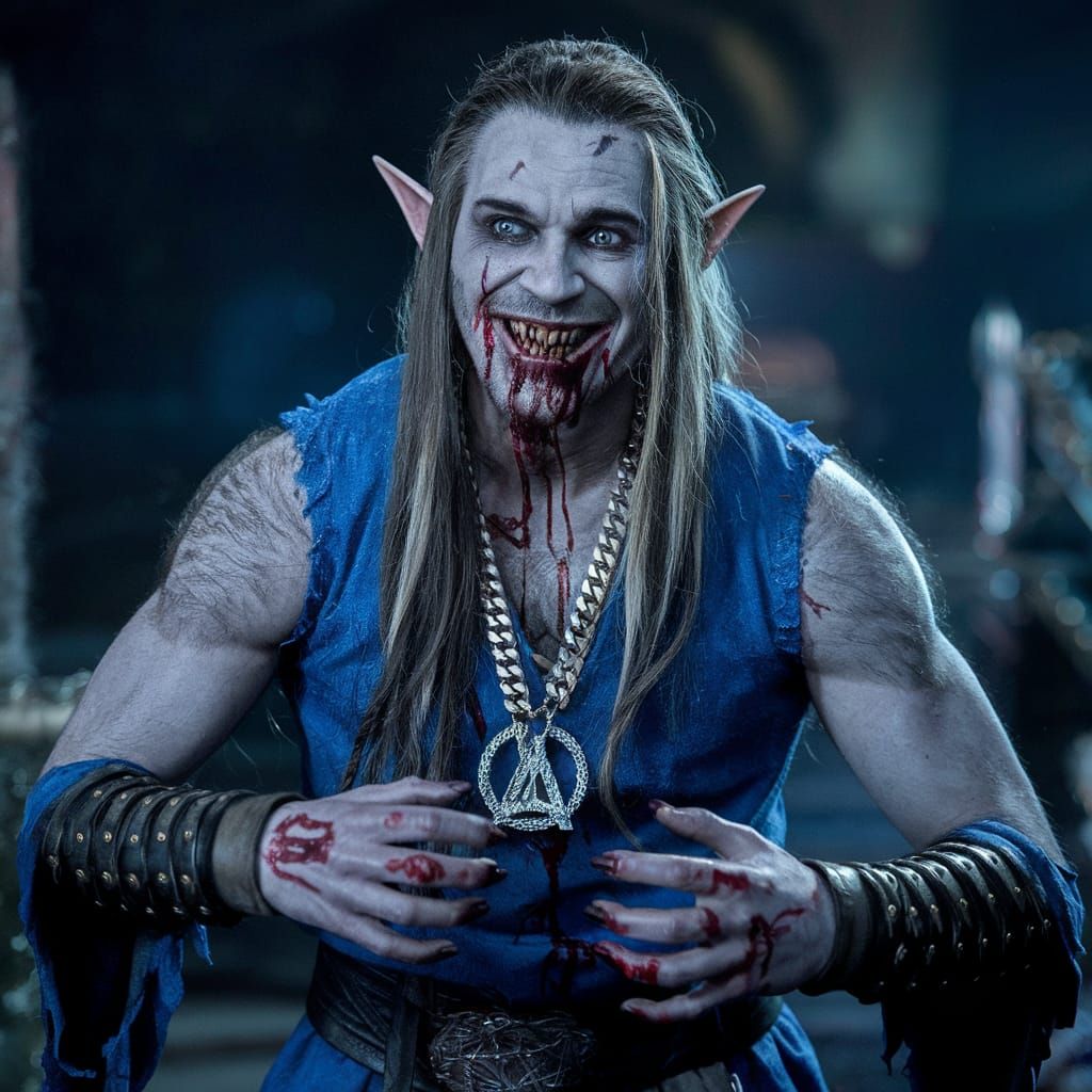 Sinister Elf in Gothic Fashion: Cinematic Still