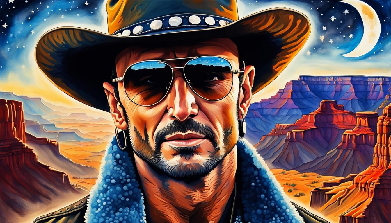 Tim McGraw with Tattoos in Rembrandt Pop Art Style