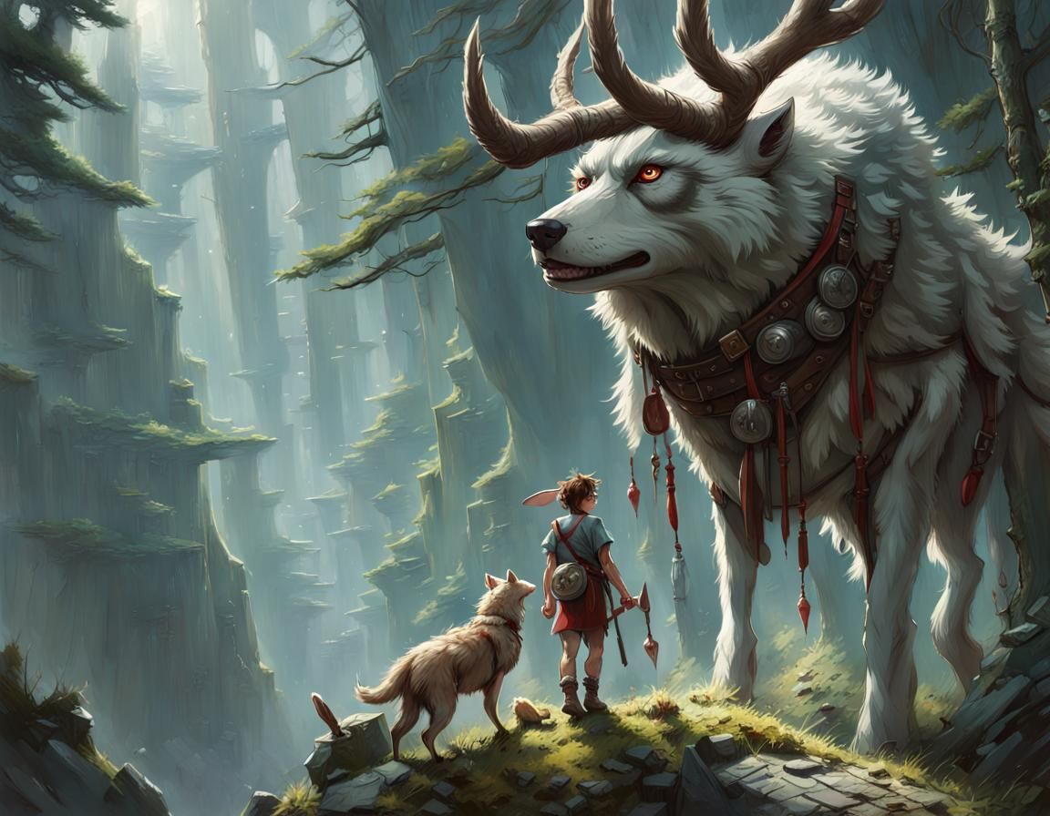 Intricate Princess Mononoke Fantasy Art