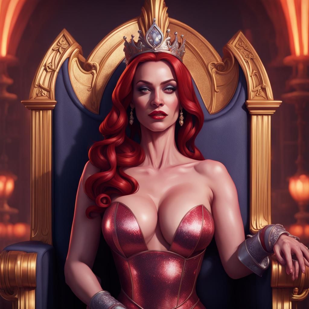 Jessica Rabbit as Queen: Hyperdetailed Concept Art
