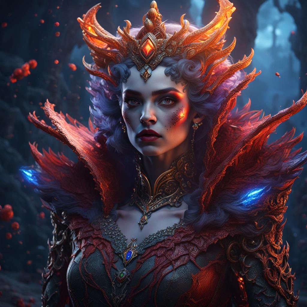 Crystal Vampire Vixen in Detailed Digital Art