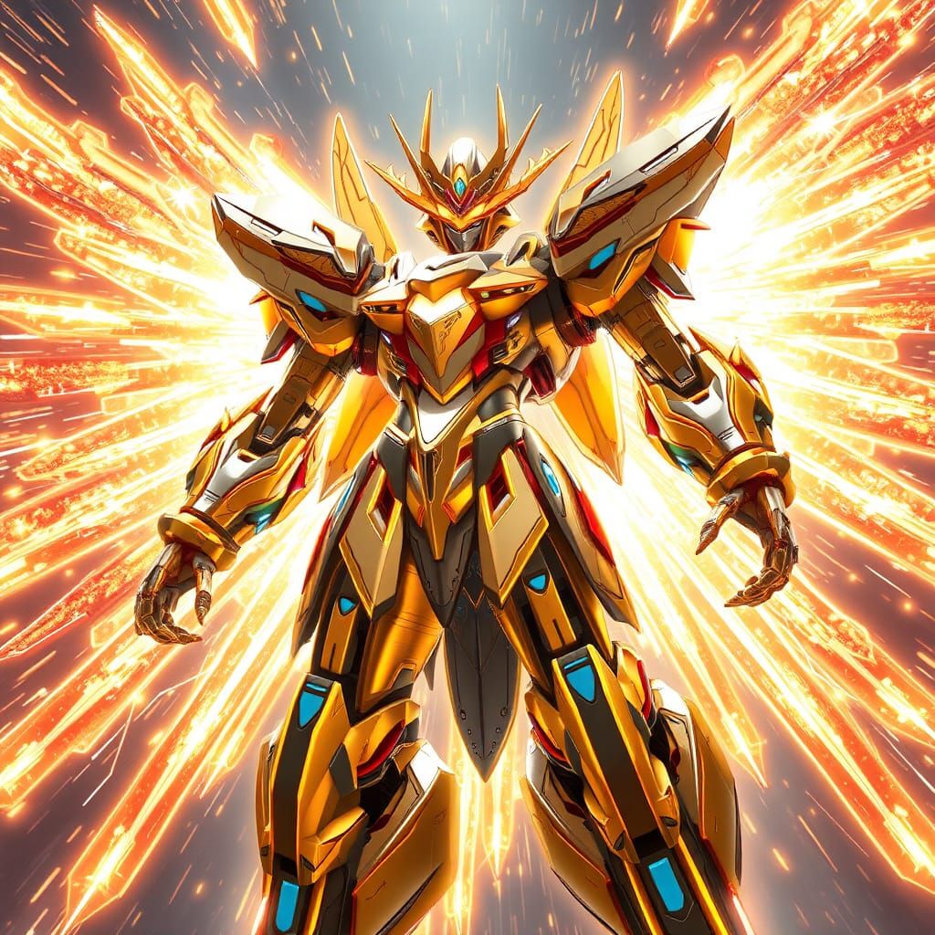 Majestic Robot Warrior Radiates Anime Energy