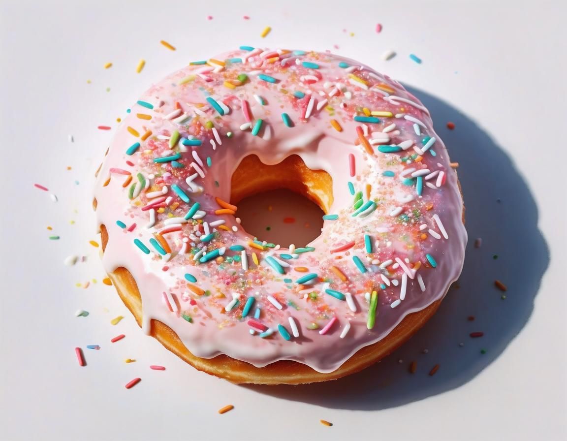 Delicious Donut with Sprinkles in Surreal Style