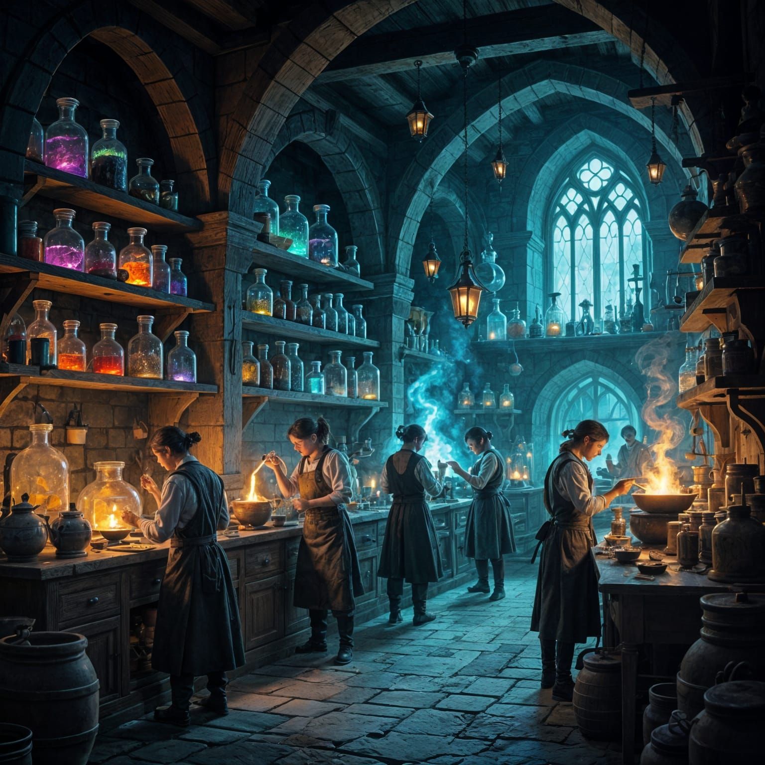 Magical Potion Creation in a Spell Lab