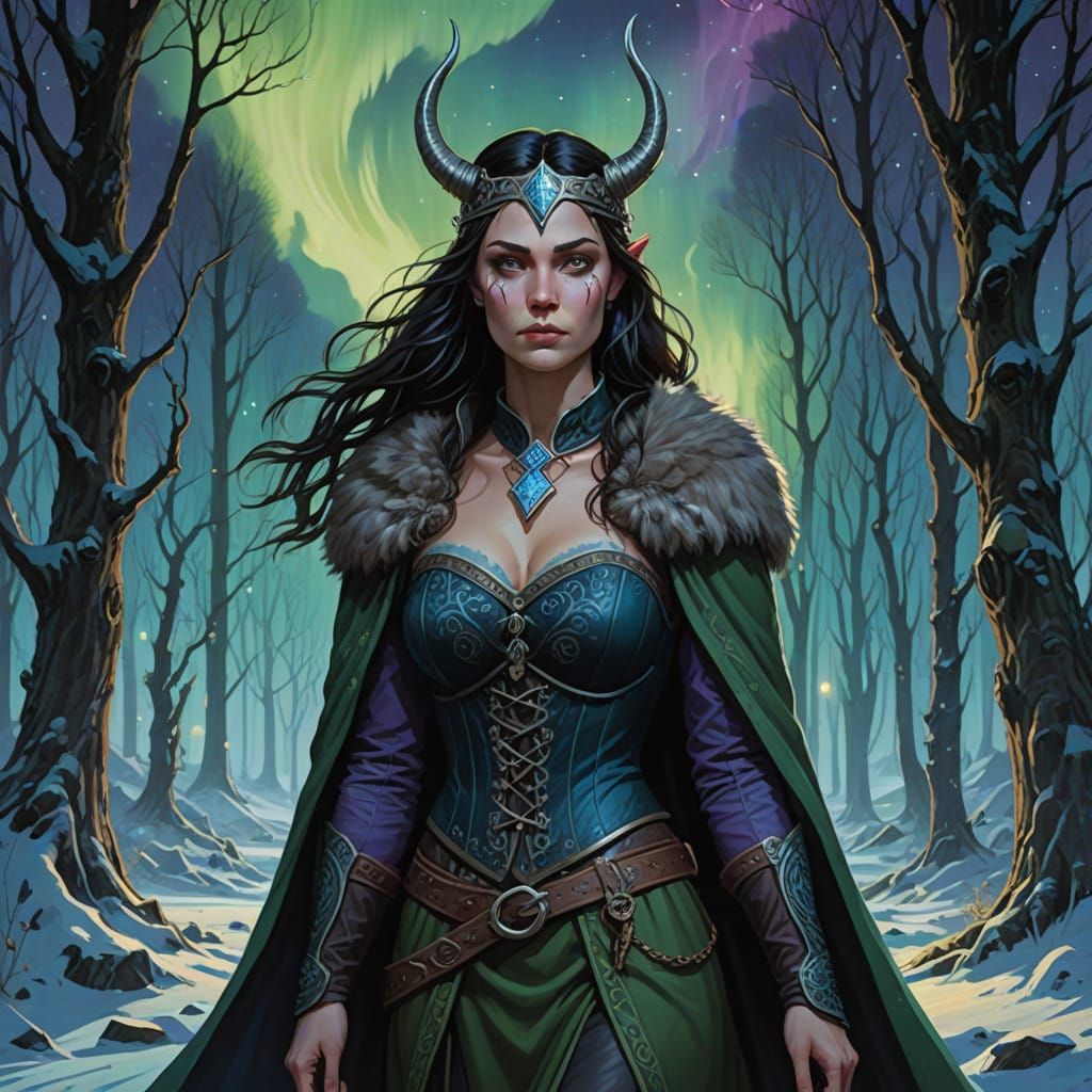 Viking Mystic in Enchanted Forest, Captivating Power and Mys...