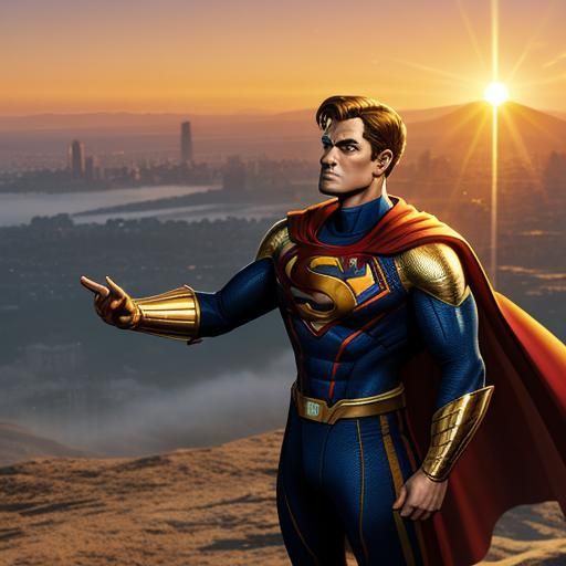 Superhero Golden Hour Concept Art