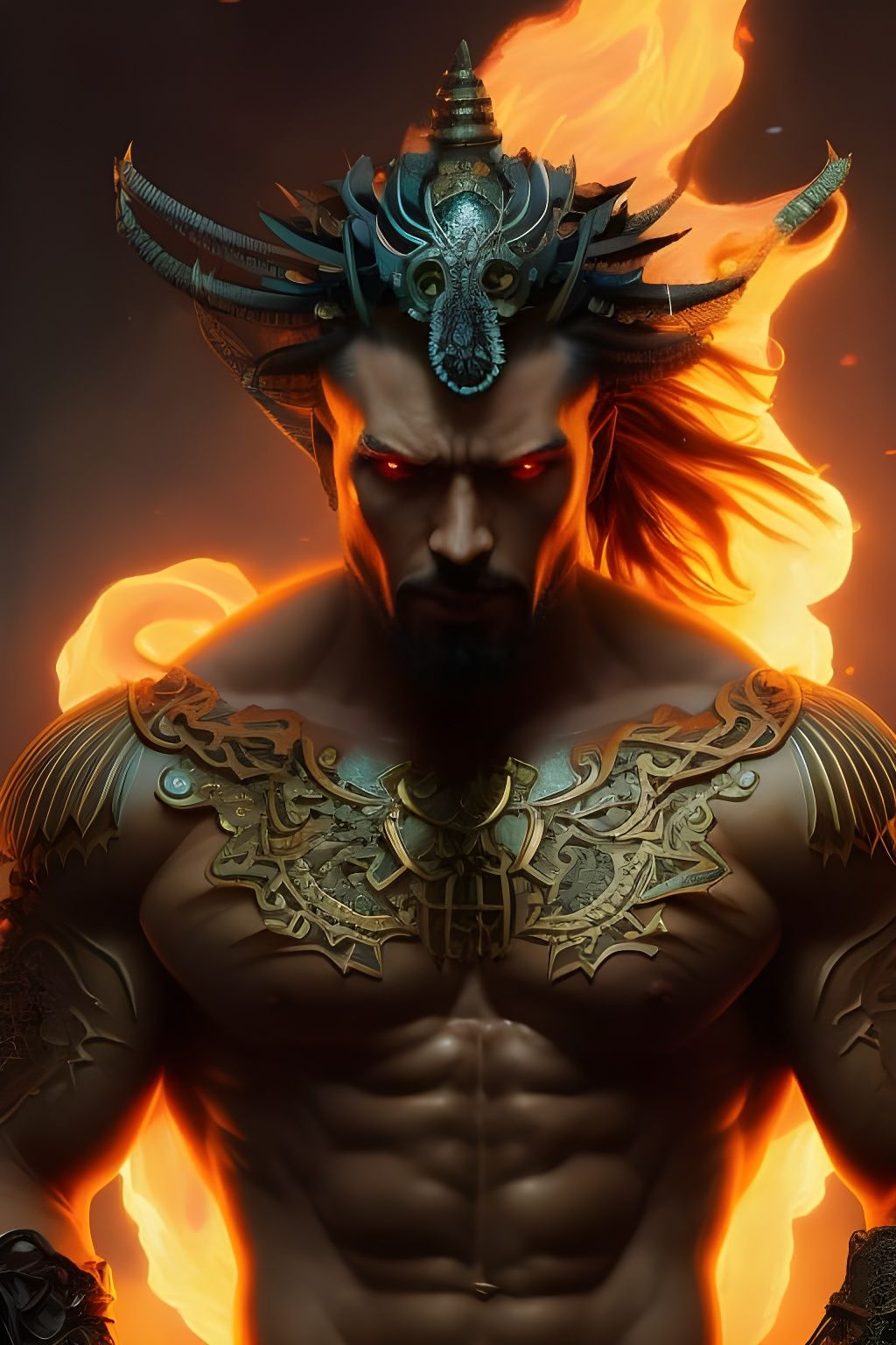 Djinn Rises: Dark Fantasy Portrait in Persian Folklore