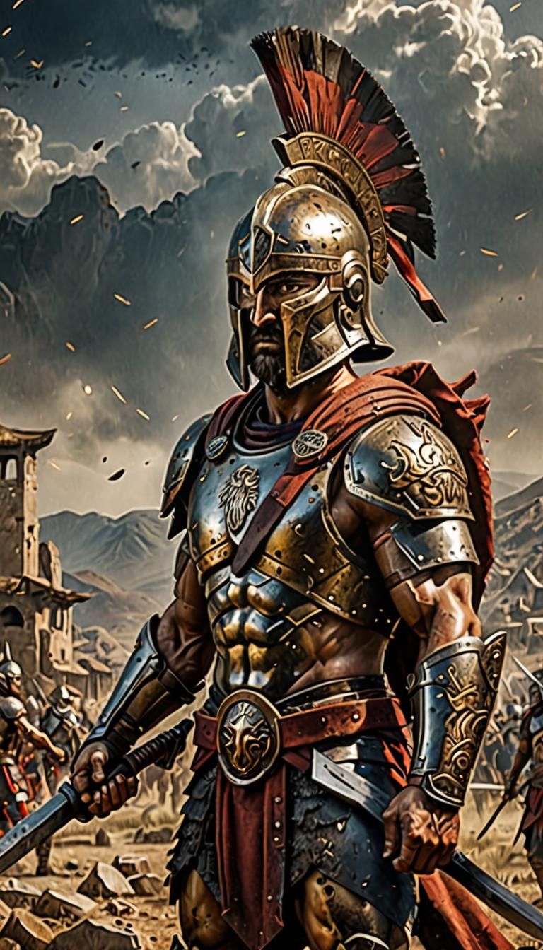 Epic Masterpiece of a Full-Body Spartan Warrior