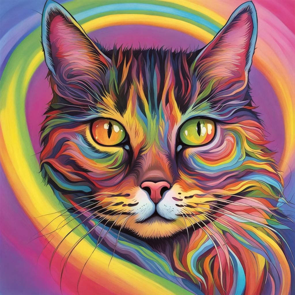 Rainbow Cat Portrait