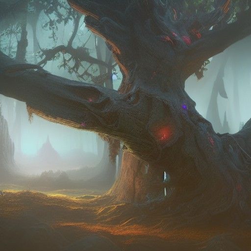 Detailed Bark Matte Painting in Deep Color