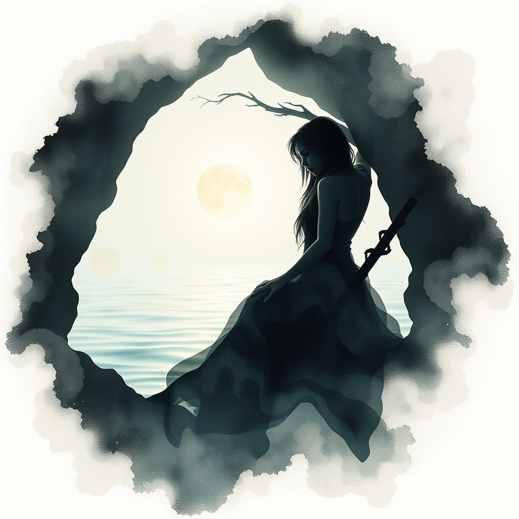 Mystical Selkie Figure Revealed in Shimmering Cove