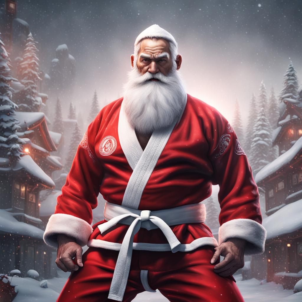 Santa Claus Trains Jiu Jitsu: Fantasy Concept Art