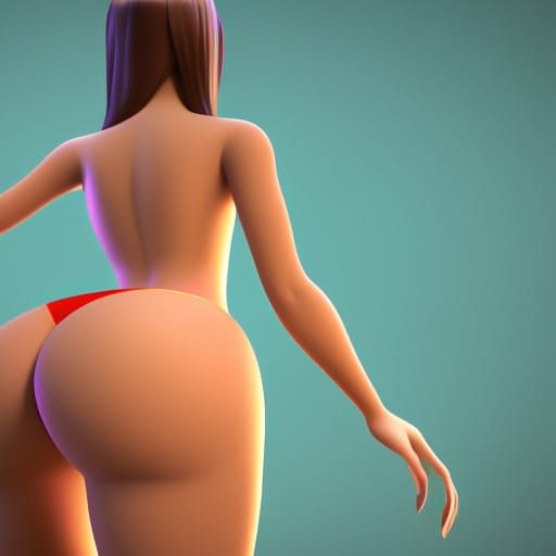 Stylized Character with Exaggerated Curves, 3D Digital Art