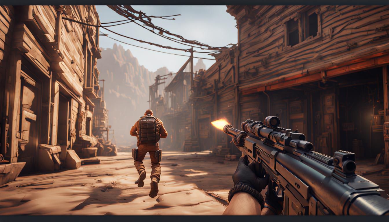 Epic 3D Run and Gun Game Rendering